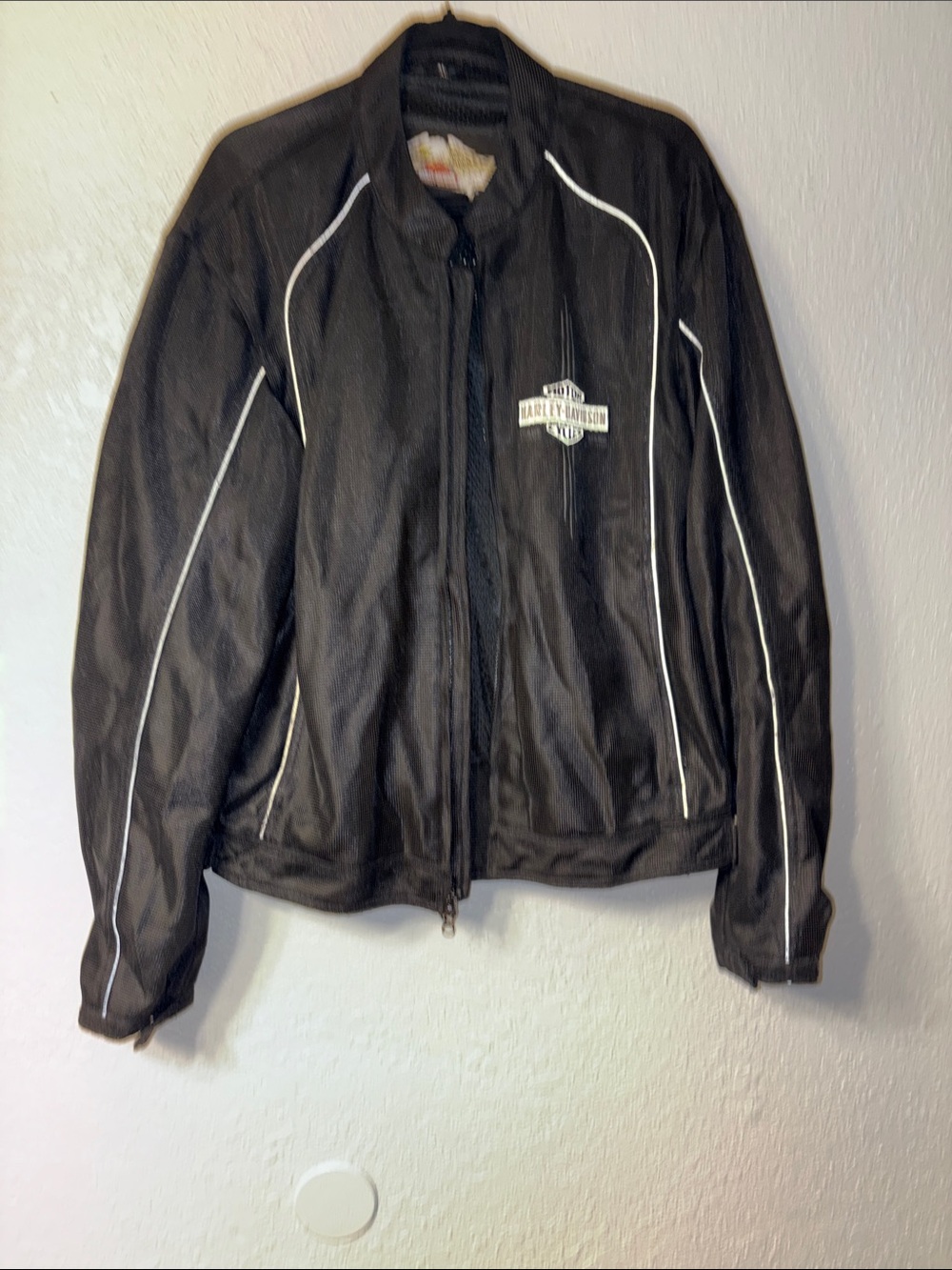 Harley-Davidson Black Riding Jacket with White Piping